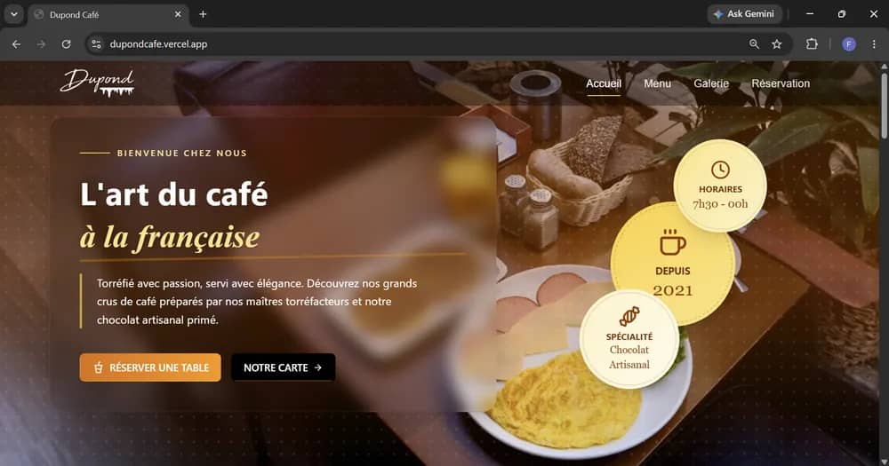 Dupond Café — projet UI/UX Design